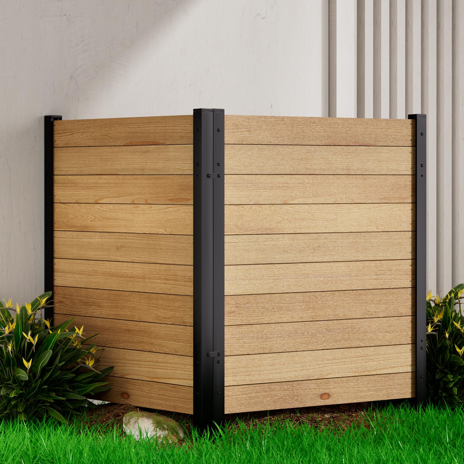 JN YANYULOU Wood Privacy Fence 2-Pack
