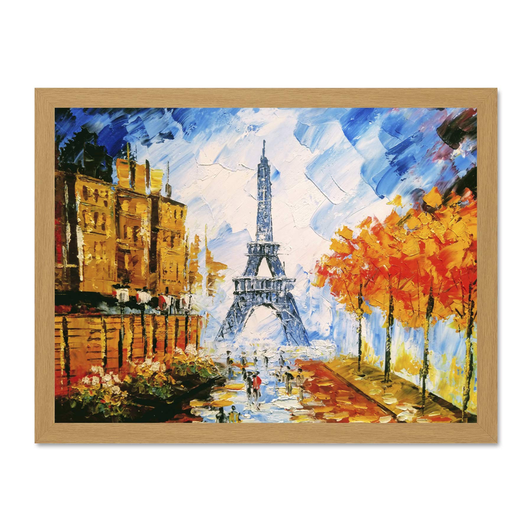 Eiffel Tower Paris Street Large Framed Art Print Poster Wall Decor 18x24 inch