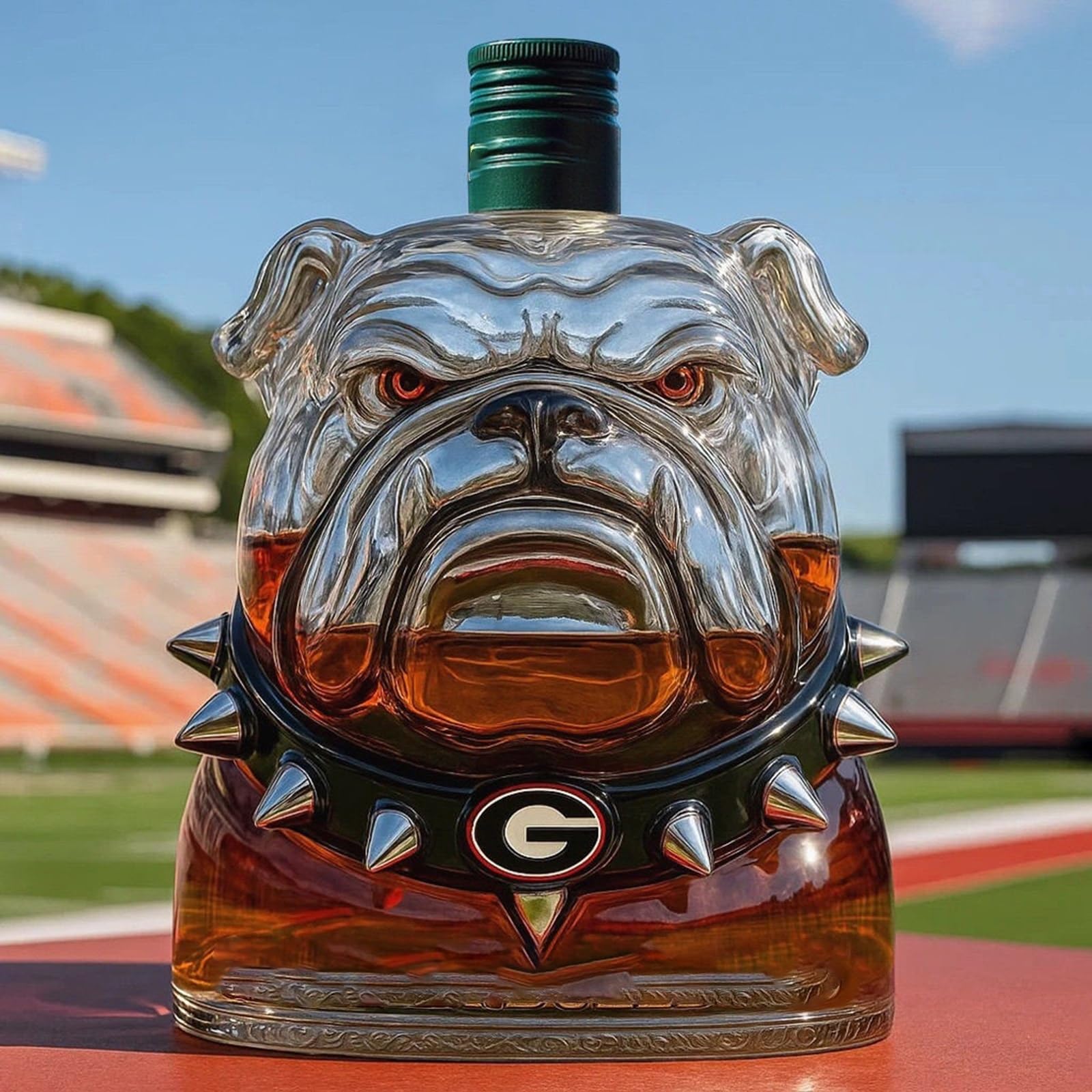 BCJMKDX Decanter, 300ml Pug-Shaped Whiskey Decanter Sculpture, Funny Bulldog Animal Statue, Dog Large-capacity Handmade Glass Wine Bottle(A)