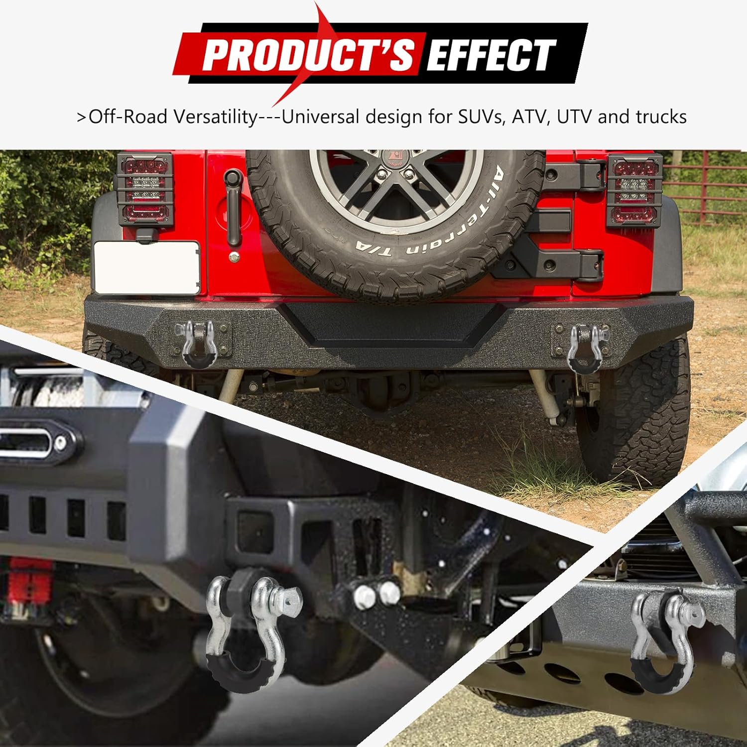 FieryRed 3/4 Inch D Ring Shackle, Synthetic 1/2"x22" Soft Shackle with Snatch Ring