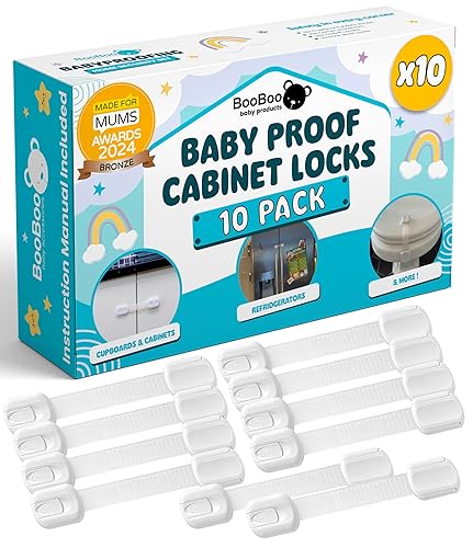 Miniatura 7 de Booboo - Kit de seguridad para bebés (60 unidades) | 10 cerraduras para cajones de gabinete, 20 protectores de esquina, 30 cubiertas de salida | A