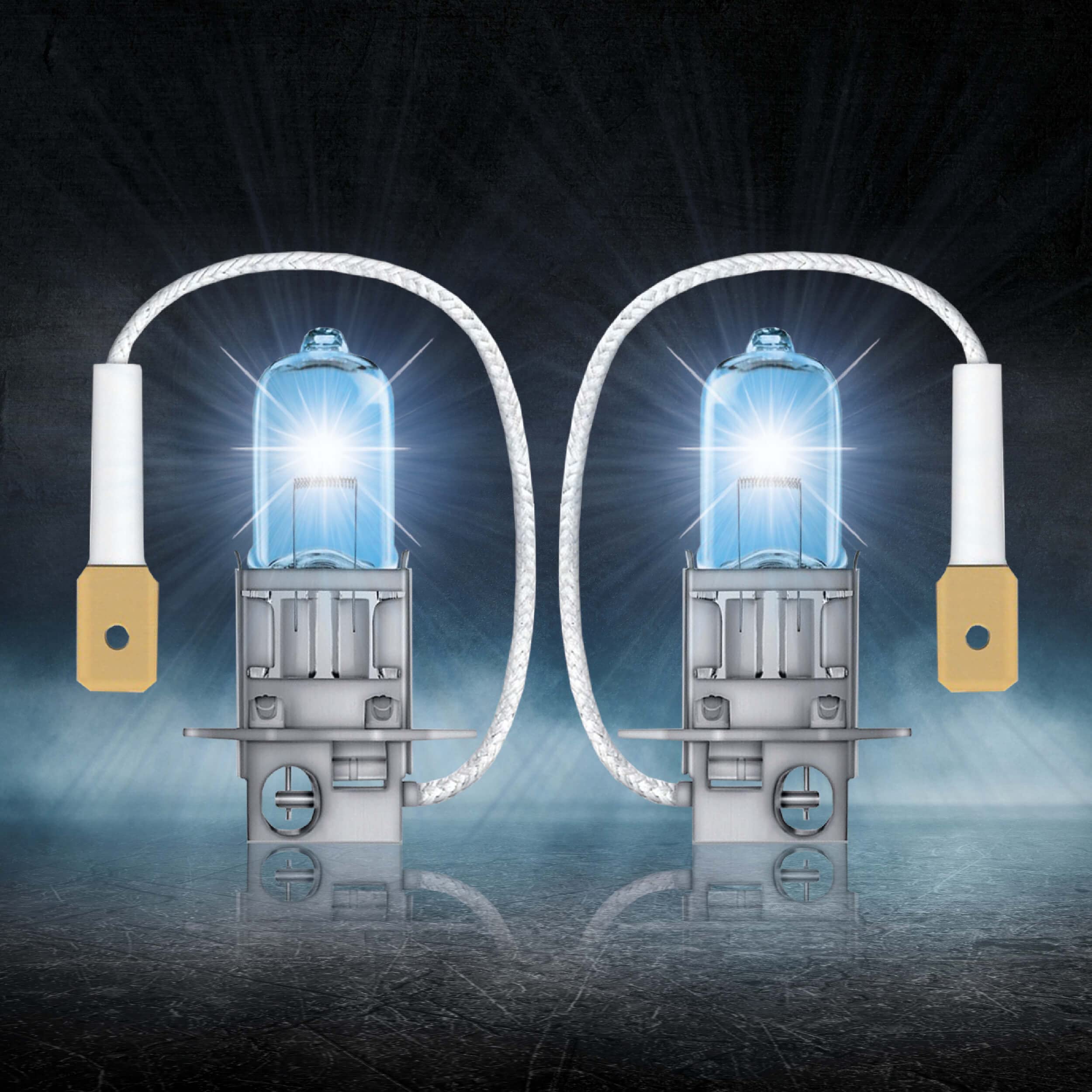 Diamond Vision 2x H3 12V 55W | Xenon Look | Halogen KFZ Autolampen | Kaltweiß | zweimal so langlebig | E-Prüfzeichen | PK22S (Packung mit 2)