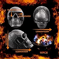 Vista 2 de Shimeyao 12 Pcs Fireproof Fire Pit Skull Halloween Imitated Human Skull for Indoor Outdoor Fireplaces Refractory Metal Fire Pits Halloween Decor