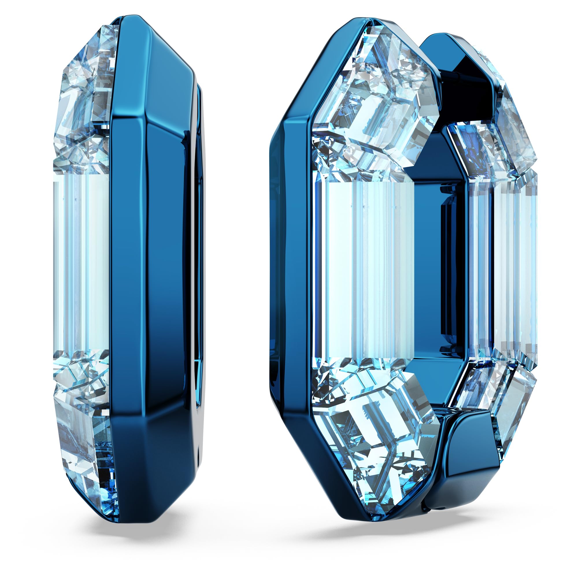 Swarovski Orecchini a cerchio Lucent, Forma ottagonale, Piccoli, Blu