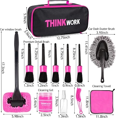 THINKWORK Car Detailing Kit Interior, Windshield Cleaner Tool, Dust Remover