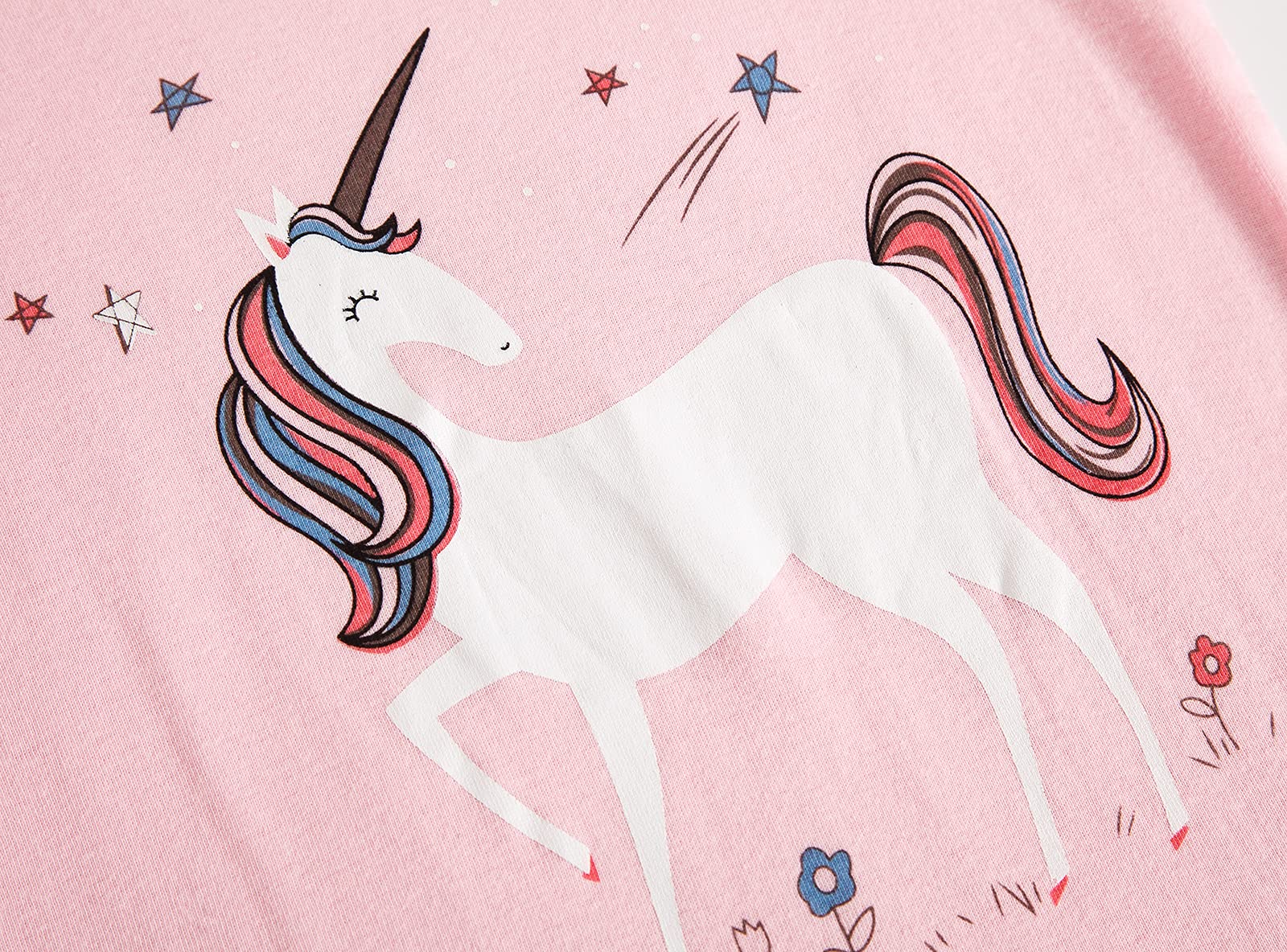 Mädchen Schlafanzug Kurz Einhorn Kurzer Pyjamas Baumwolle Zweiteiliger Sommer Schlafanzüge Set Kinder Nachtwäsche Größe 1-12 Jahre