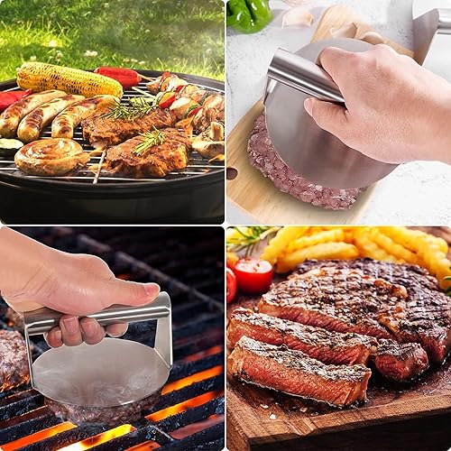 Miniatura 6 de Elivete Smash - Prensa de hamburguesas de acero inoxidable, prensa de hamburguesas, trituradora de hamburguesas para plancha, fabricante de