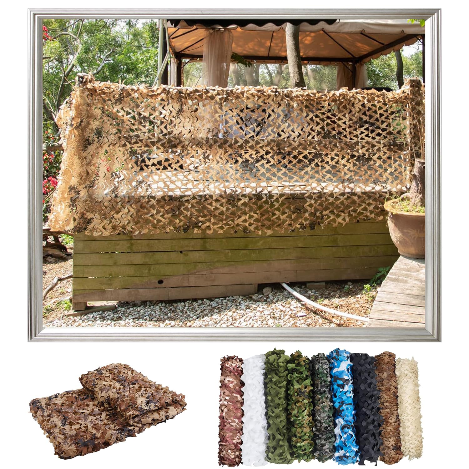 Red de Camuflaje Sombra,para Decoración,Caza,Camp, Fotografía,Versátil/Duradera,Malla Camuflaje Militar para Refugio Ocultación Protección Solar Decoración de Cortina Techo Valla,Decoración De Fiesta
