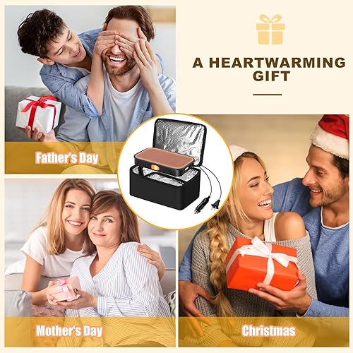Miniatura 7 de Horno portátil - Calentador de alimentos de calentamiento rápido de 100 W, lonchera eléctrica 3 en 1 y calentador de almuerzo 12 V24 V110 V - Mini