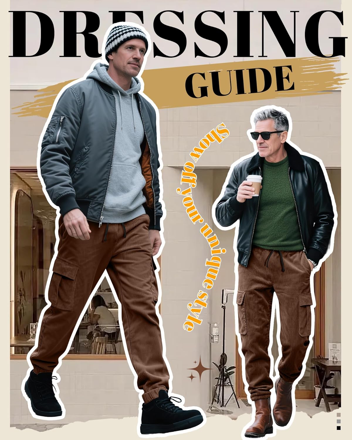 Men's Cargo Pants Corduroy Joggers Casual Baggy Street Y2k Pants Drawstring Tapered Sweatpants with Pockets - Image 4