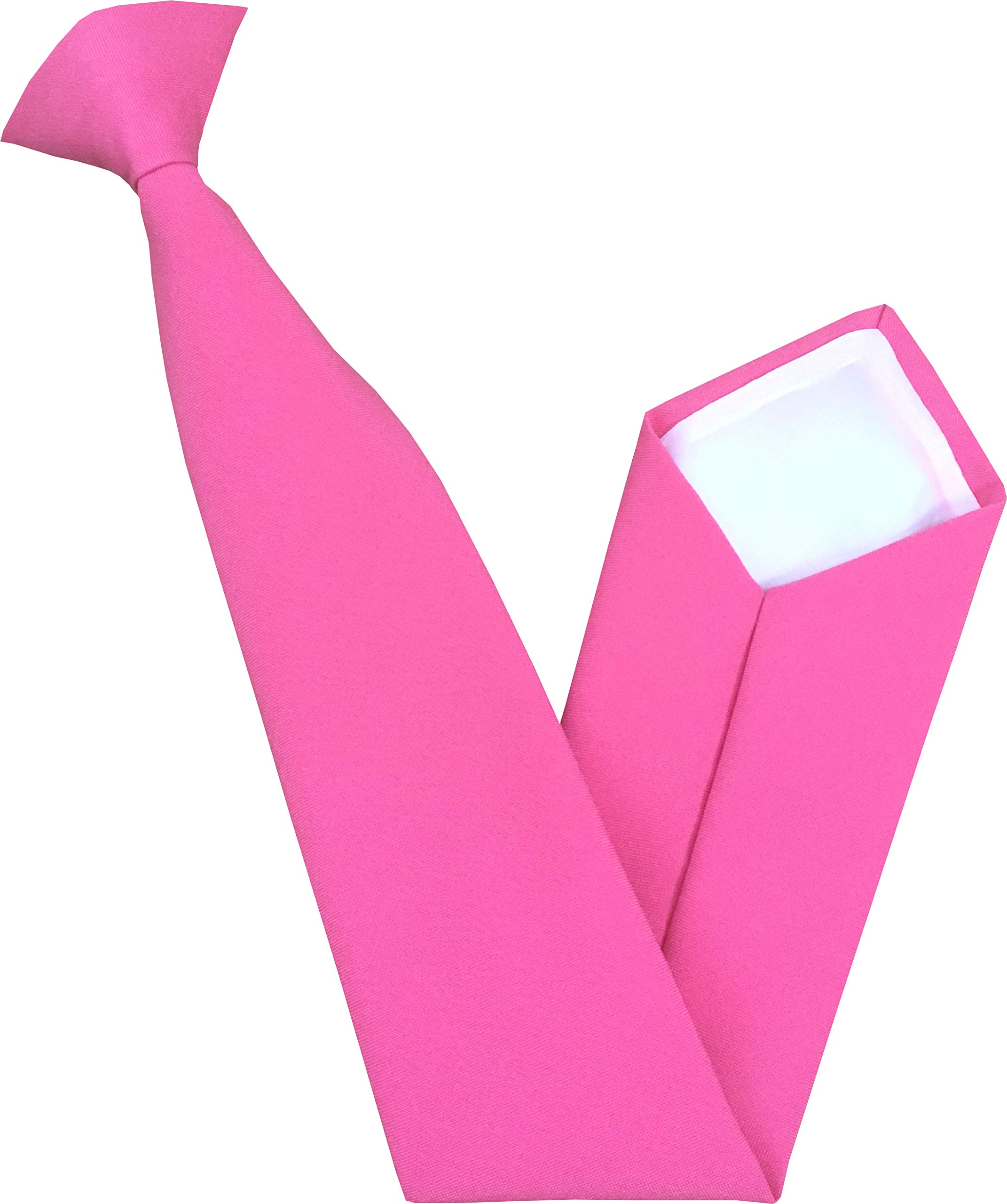 Great British Tie Club Men's Pink Plain Matt Clip On Neck Ties (Pink)