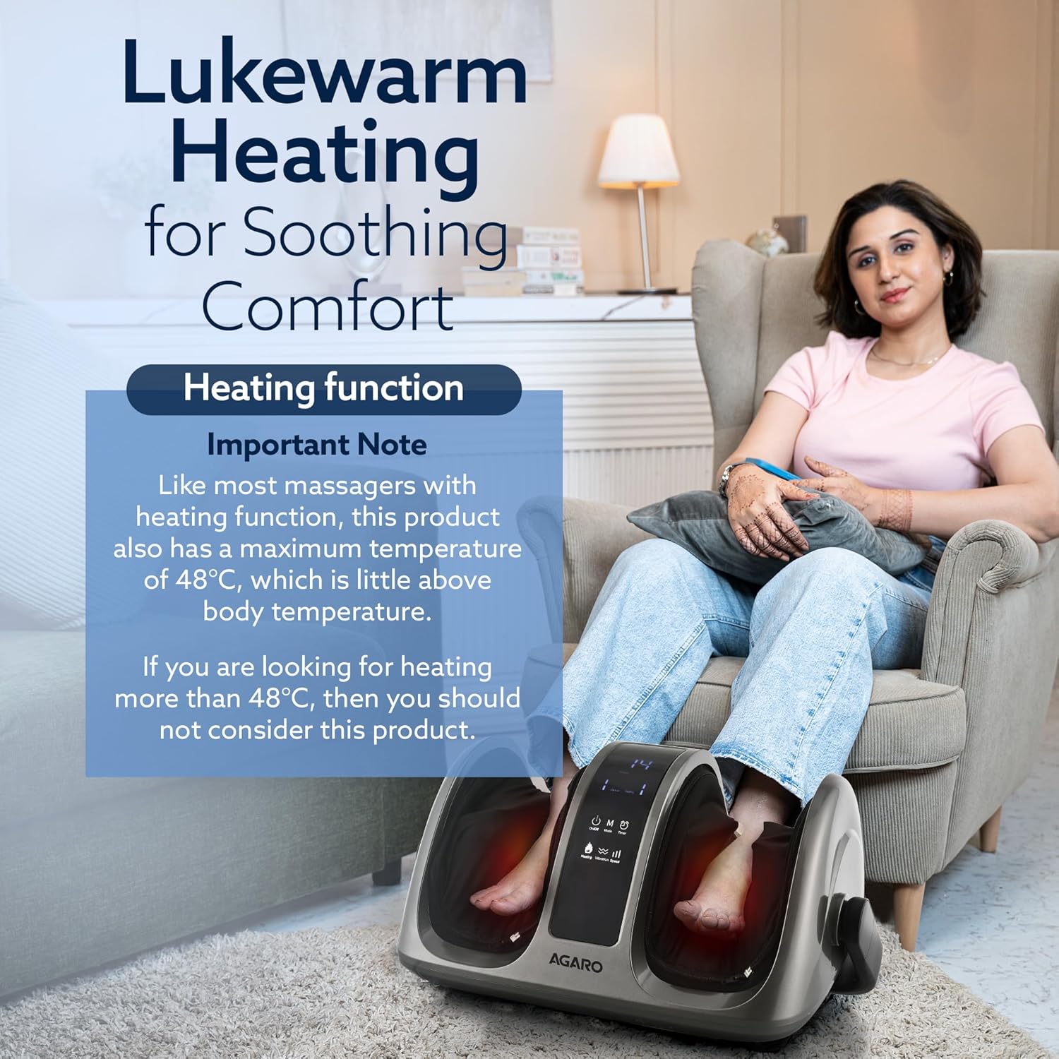 AGARO Primo Foot Massager, Foot Massager with Kneading Function for Pain Relief & Improving Blood Circulation, with 3 heat/warm function and Vibration AGARO Primo Foot Massager, Foot Massager with Kneading Function for Pain Relief & Improving Blood Circulation, with 3 heat/warm function and Vibration