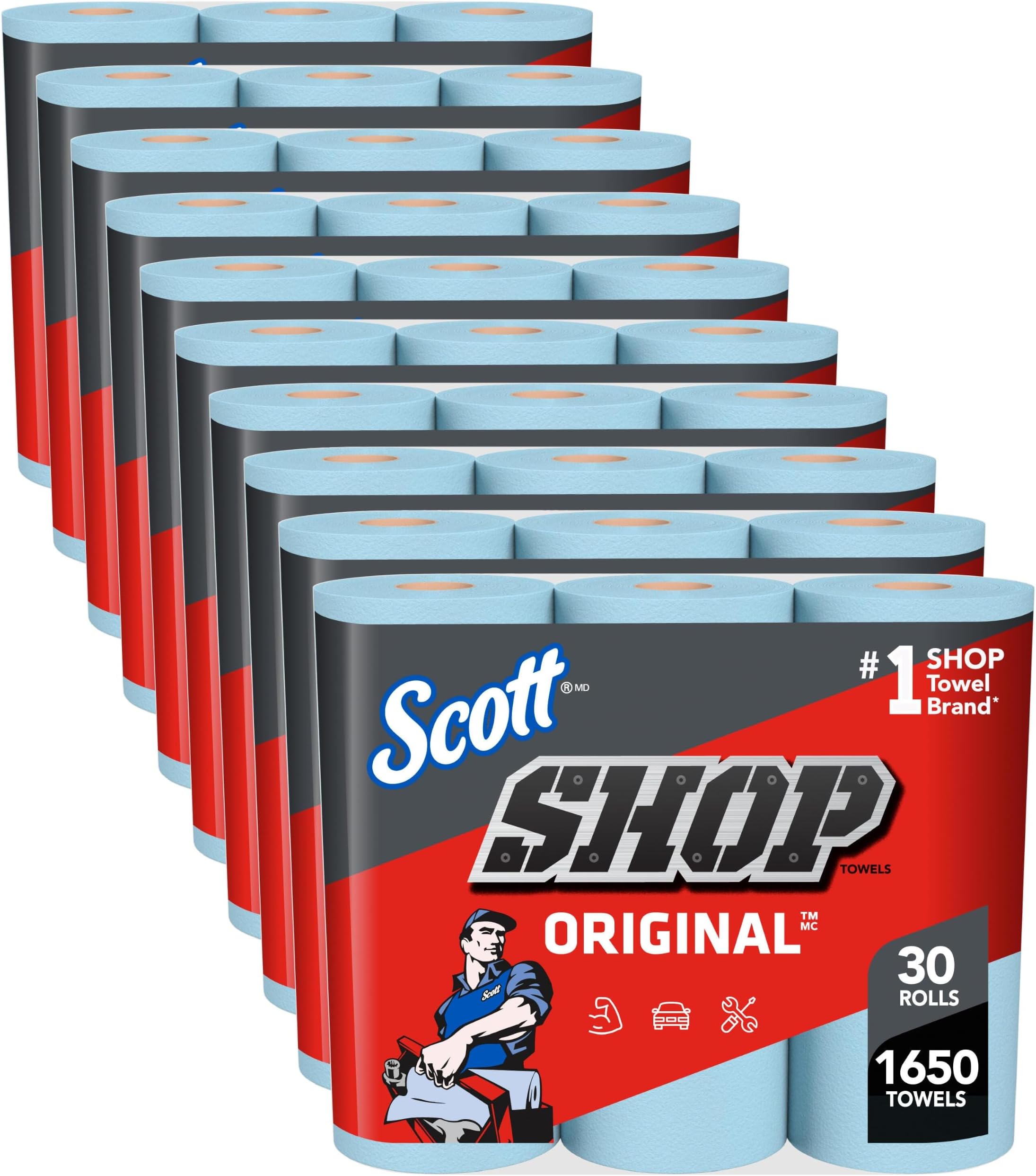 Scott Shop Towels Original, Total 30 Rolls (Pack of 3)