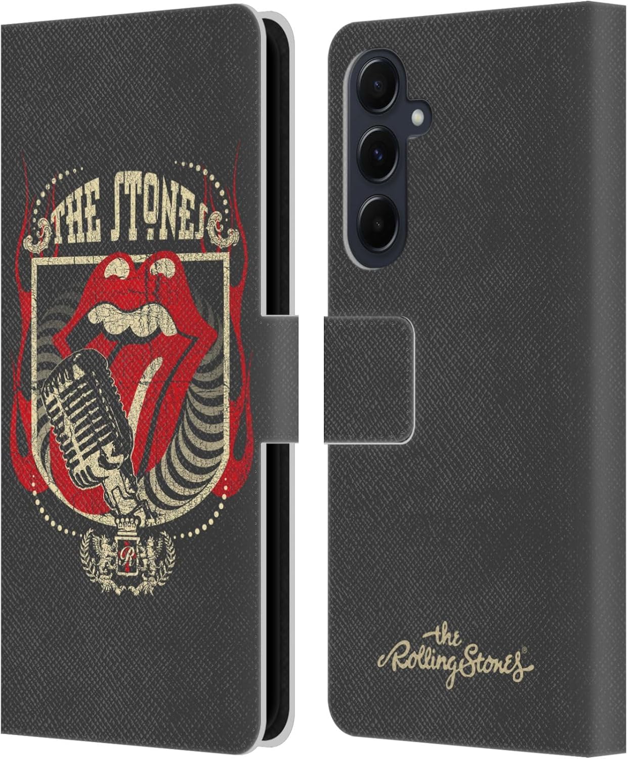 Head Case Designs Officially Licensed The Rolling Stones Jumbo Tongue Key Art Leather Wallet Case Compatible with Samsung Galaxy A55 5G