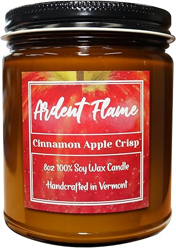 Velas  Canela y manzana crujiente  Vela de cera de soja 100% natural para decoración del hogar  Altamente perfumada  Fragancia premium  Hecho a mano