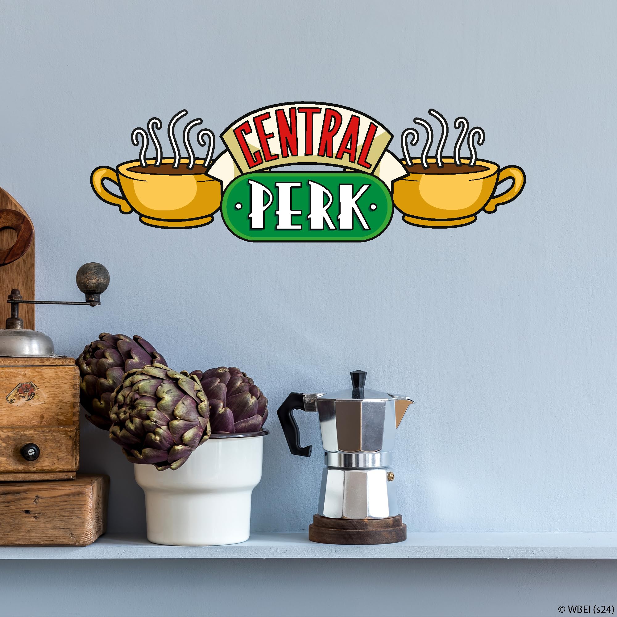 Themed Black Friends Wall Sticker - Friends Central Perk Sign Decal Wall Art (120Cm Width X 40Cm Height)