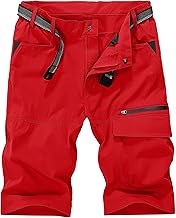 KEFITEVD Leichte Outdoor Bermuda Shorts Herren Schnelltrocknend Hose Kurz Wanderhose Atmungsaktiv Trekkinghose Multi Taschen Sommer Radhose