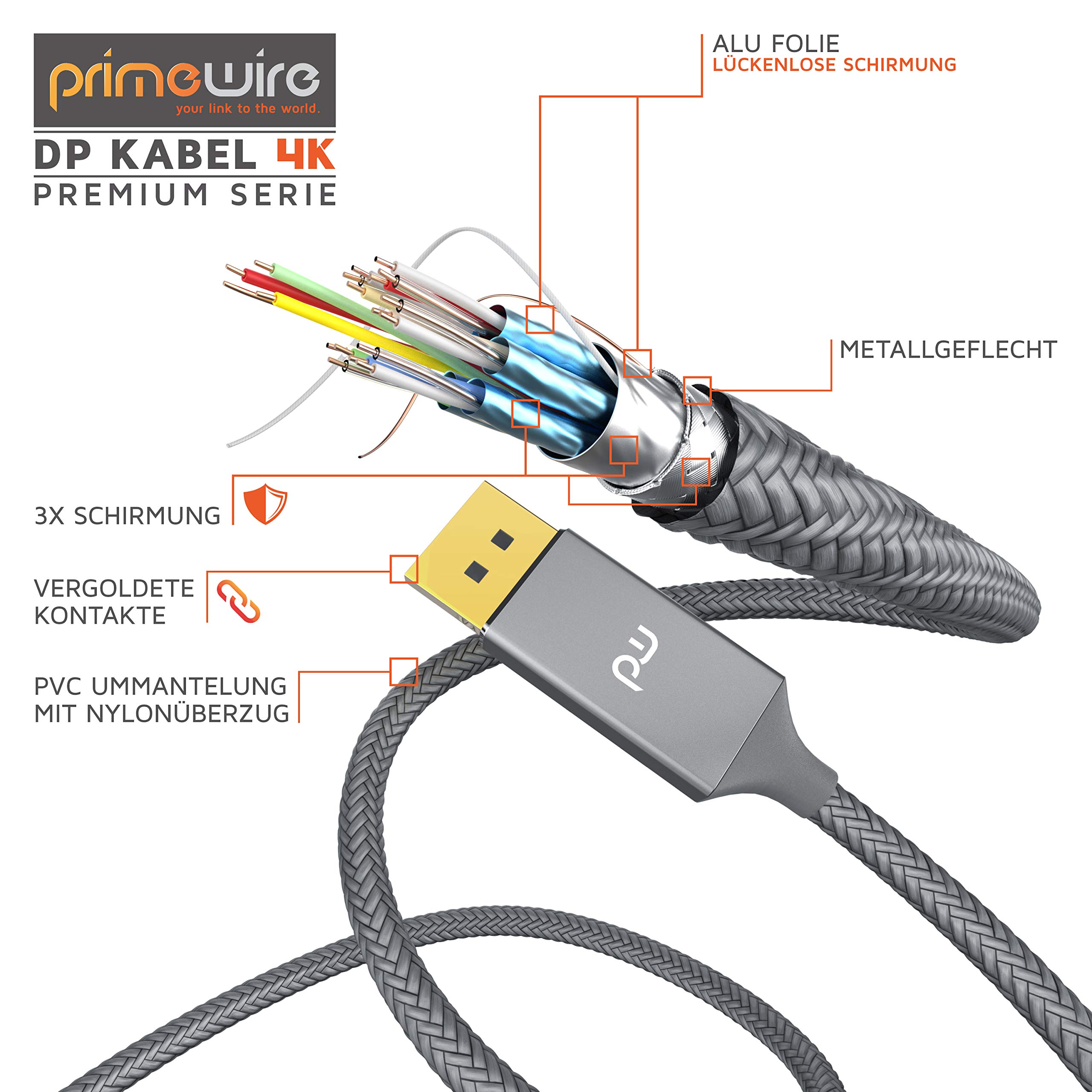 CSL Câble DisplayPort 1.4 8 K 1 - DisplayPort Vers DisplayPort - DP 1