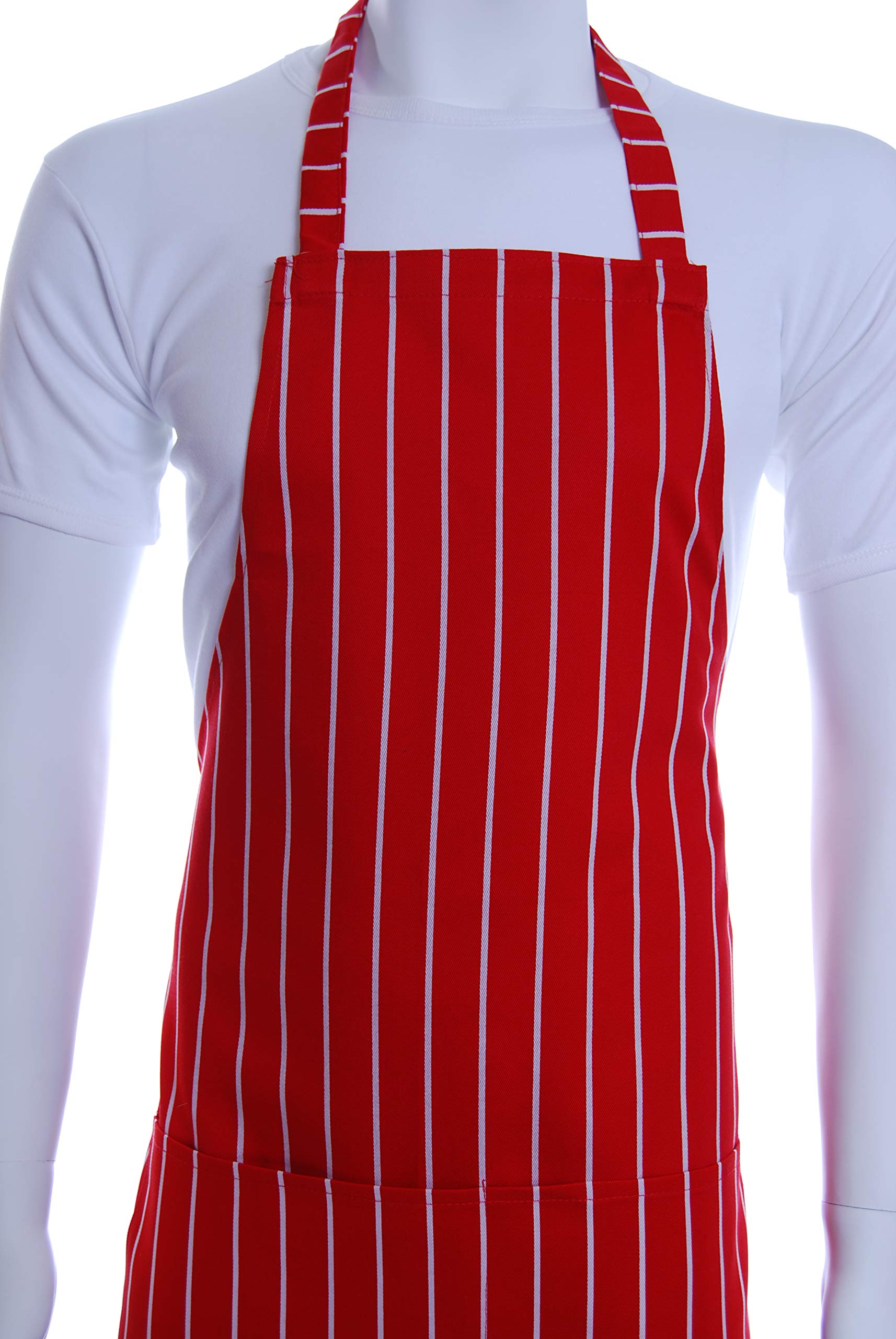 Bags-n-Aprons Butchers Apron Red/White stripe