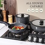 Ensemble de casseroles et poêles en céramique GiPP antiadhésif, 11 pièces, ensembles de casseroles avec poignées détachables, pot et poêle de cuisine à induction non toxiques avec poignée amovible, ustensiles de cuisine sains pour VR, lavables au lave-vaisselle et au four