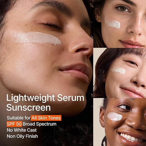 Mistine UV Restore Face Serum Sunscreen SPF 50, Lightweight Sunscreen with Red Rice, Broad Spectrum Oil-Free, Hydrating & Barrier Repair for Sensitive & Problematic Skin, Travel Size, 1.01 fl oz