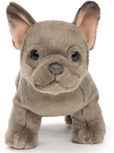 Uni-Toys French Bulldog Grey Plush Dog Toy - 26cm Cuddly Animal