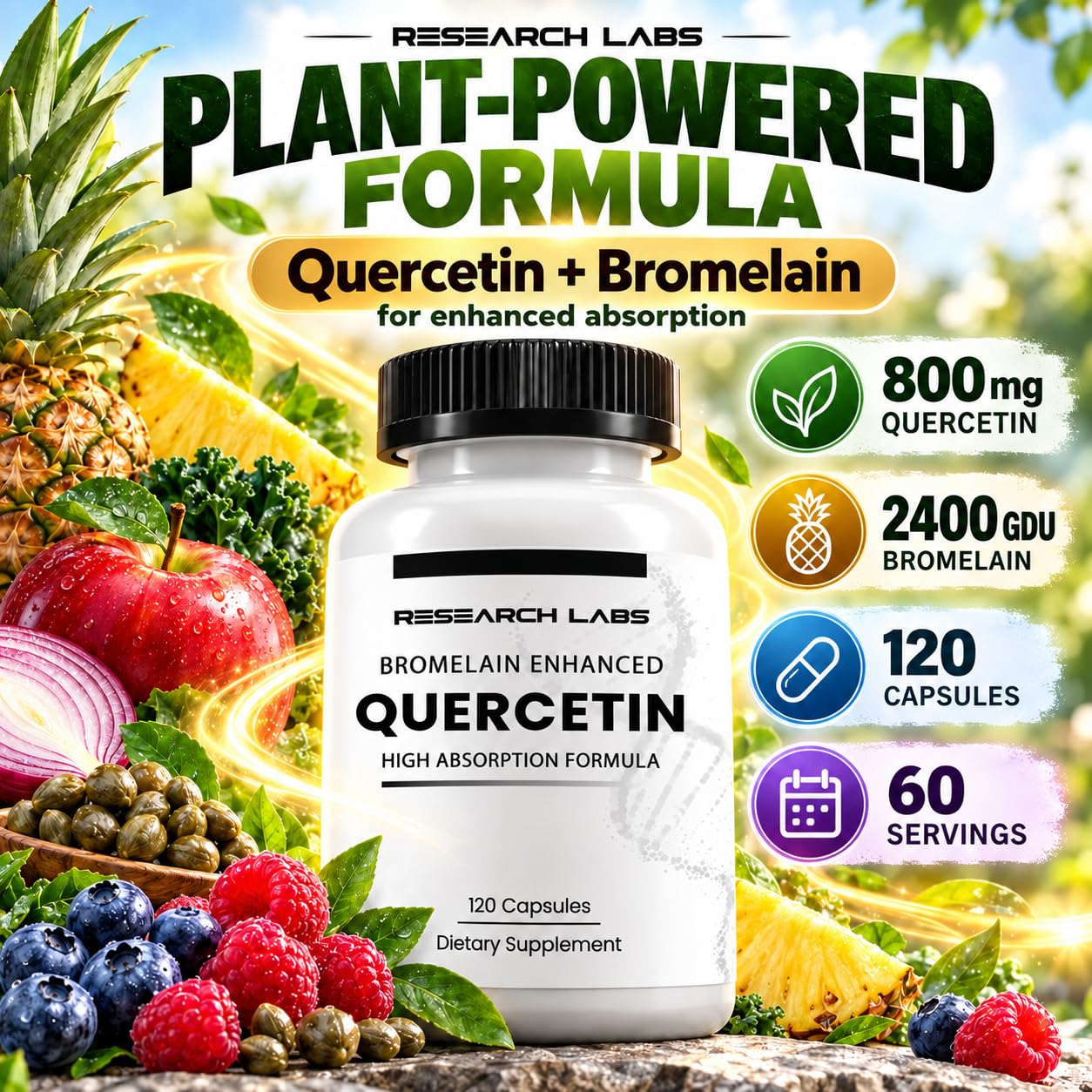 Research Labs Quercetin High Absorption Formula w/Bromelain — Amazon image 3