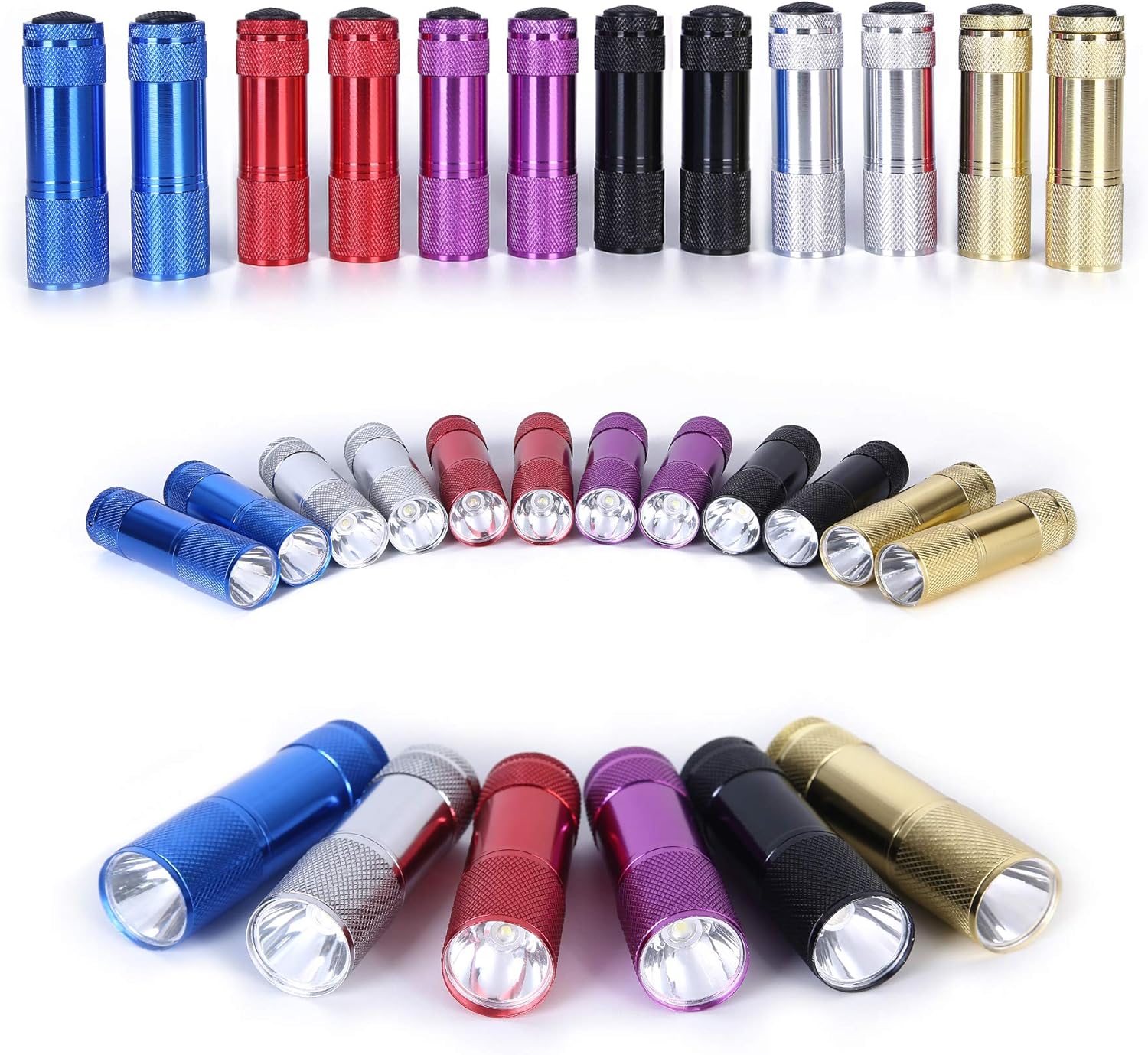 30-Pack Mini LED Flashlights, Portable Aluminum 6 Color Handheld Flashlights with Lanyard Small Flashlight for Kids, 90-Pack AAA Battery Included for Night Reading, Emergency, Camping, Party : Tools & Home Improvement
