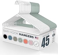 Vista 57 de Perchas de plástico fuertes hechas en Estados Unidos a granel, 20, 30, 50, 100 unidades, disponibles, para ropa de lavandería, perchas de plástico