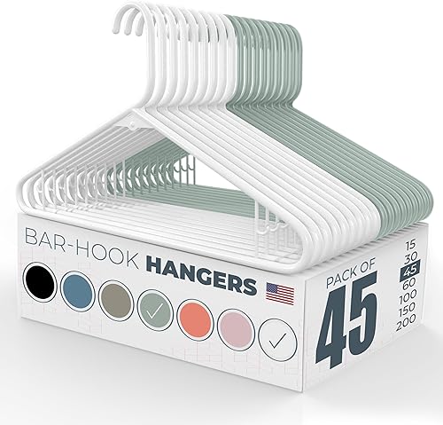 Miniatura 57 de Perchas de plástico fuertes hechas en Estados Unidos a granel, 20, 30, 50, 100 unidades, disponibles, para ropa de lavandería, perchas de plástico