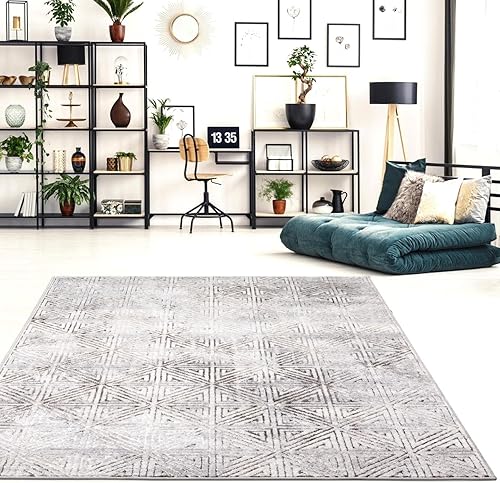 Miniatura 4 de LUXE WEAVERS Florance Collection 86328 Vizon - Alfombra geométrica moderna de 5 x 7 pulgadas