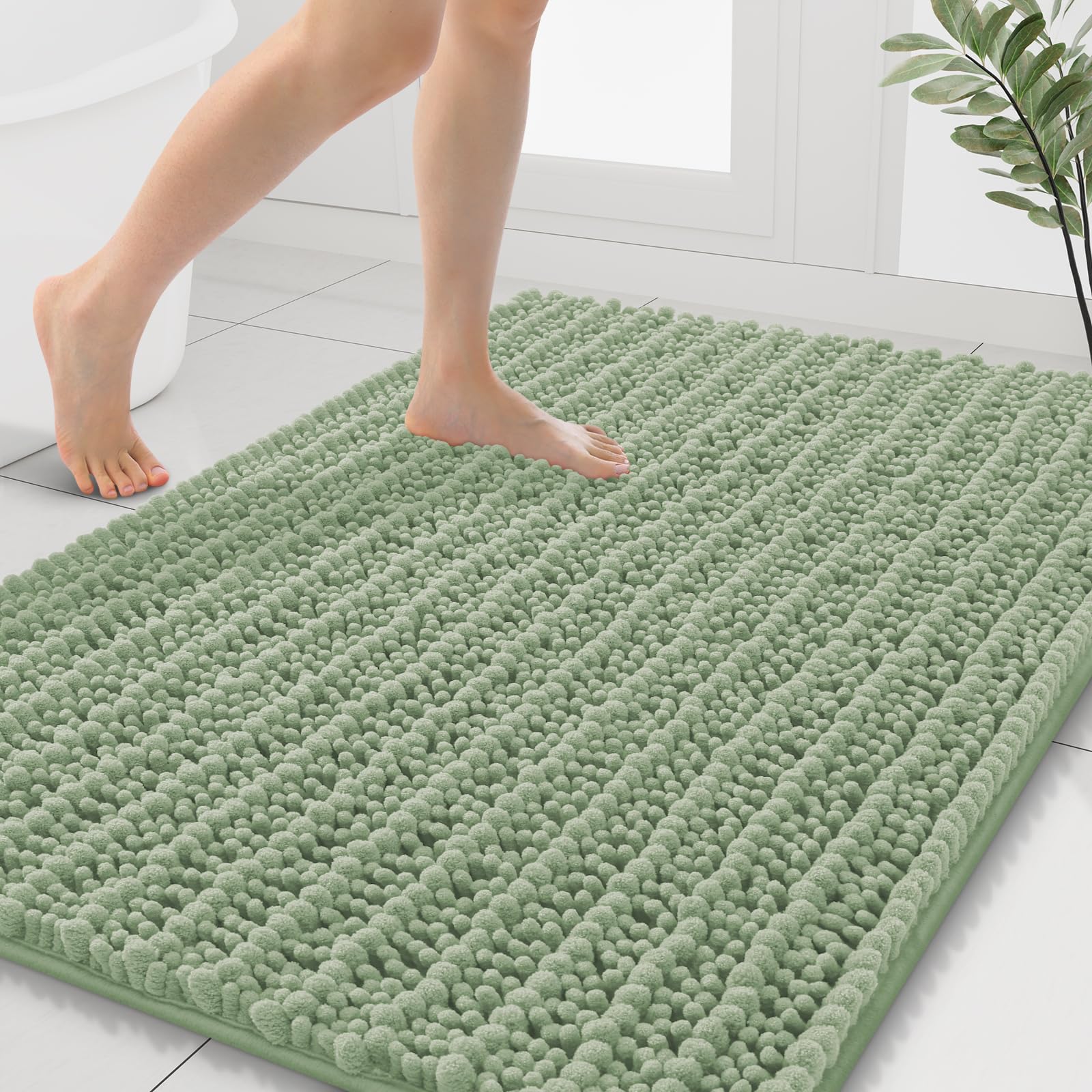 Smiry Bathroom Rugs Mat 40x32, Extra Soft Absorbent Chenille Bath Rugs, Non Slip Rubber Backing Machine Washable Quick Dry Bath Mats for Bathroom
