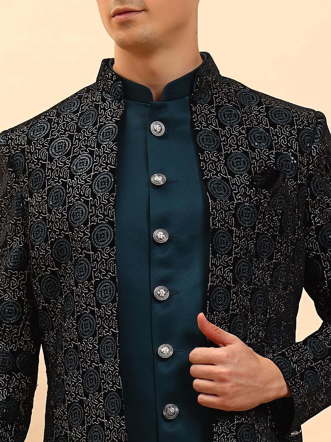 Pro-Ethic Style Developer Traditional Men’s Kurta Sherwani Set Wedding outfit Set (C-136) - Image 5