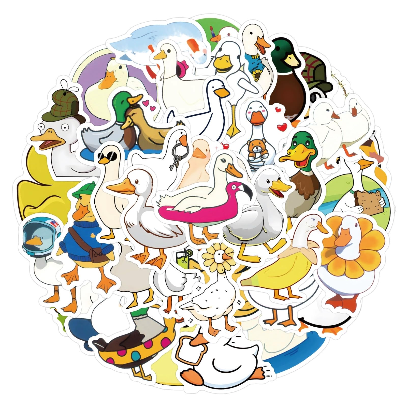 Luzhans Die Ente wasserdichte Aufkleber Set Geschenk für Jugendliche Erwachsene 50 Stück Duck Vinyl Sticker Deko für Auto Motorräder Fahrrad Skateboard Snowboard Gepäck Laptop Scrapbook Auto Koffer