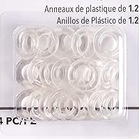Vista 2 de Dritz Home 1/2" Plastic Rings 24/Pkg-Clear Transparente