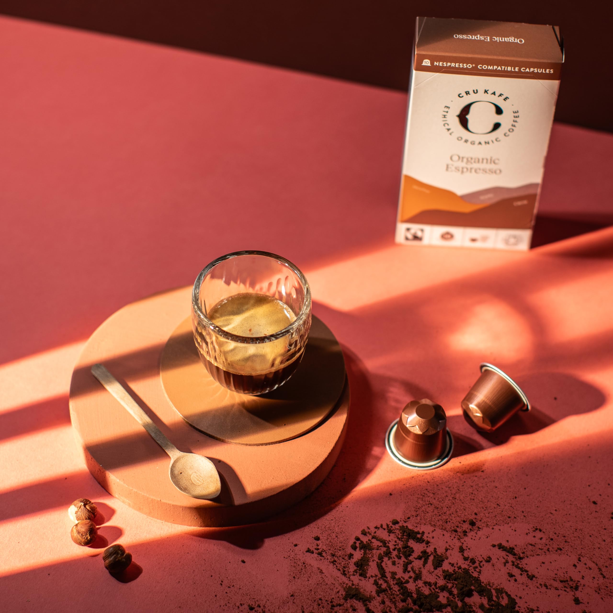 Cru Kafe Strong Espresso USDA Organic Espresso Coffee Capsules 10 Pods Fairtrade Coffee Pods Compatible with Nespresso Original — view 7