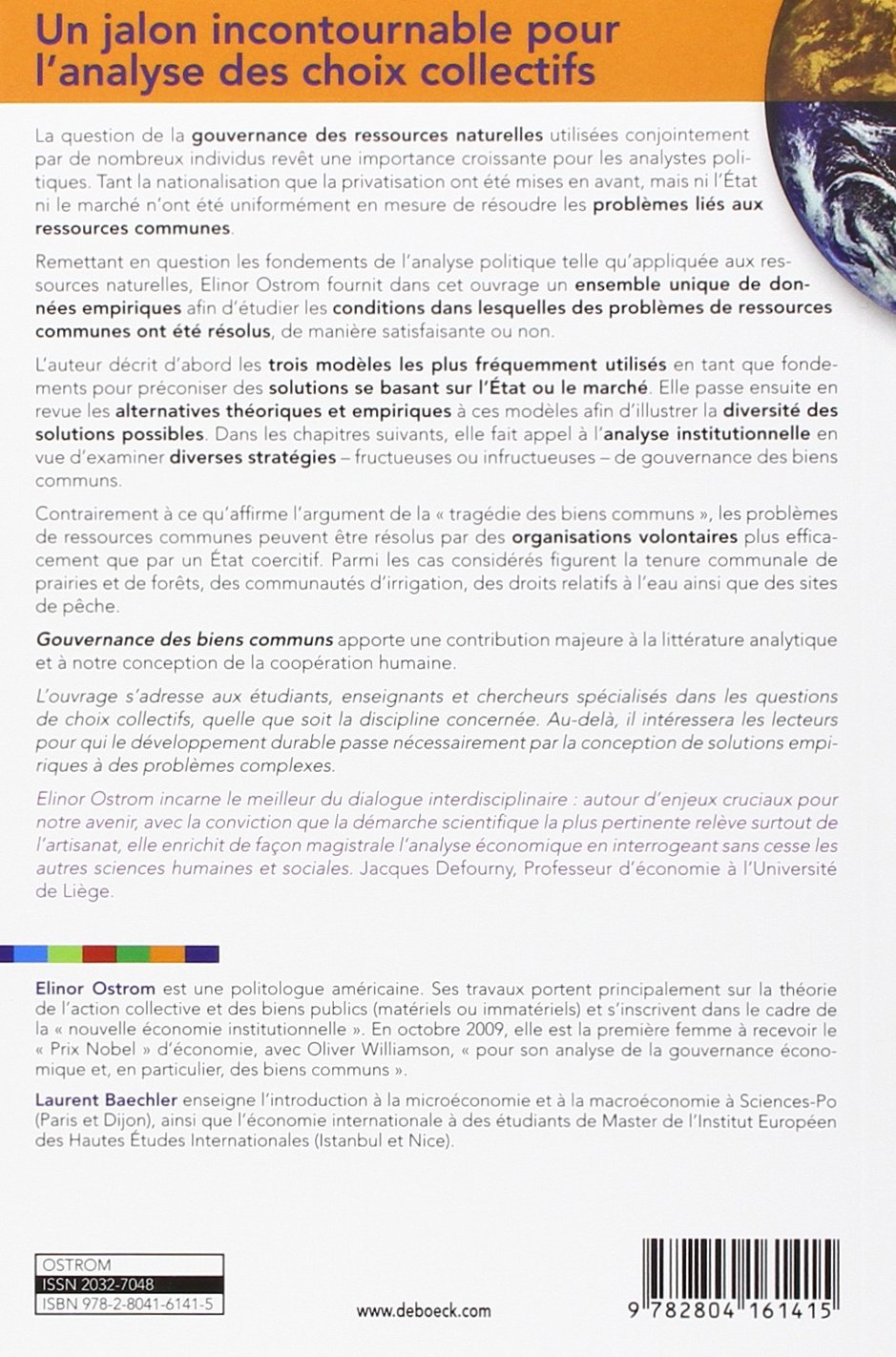Gouvernance des biens communs: Pour une nouvelle approche des ressources naturelles