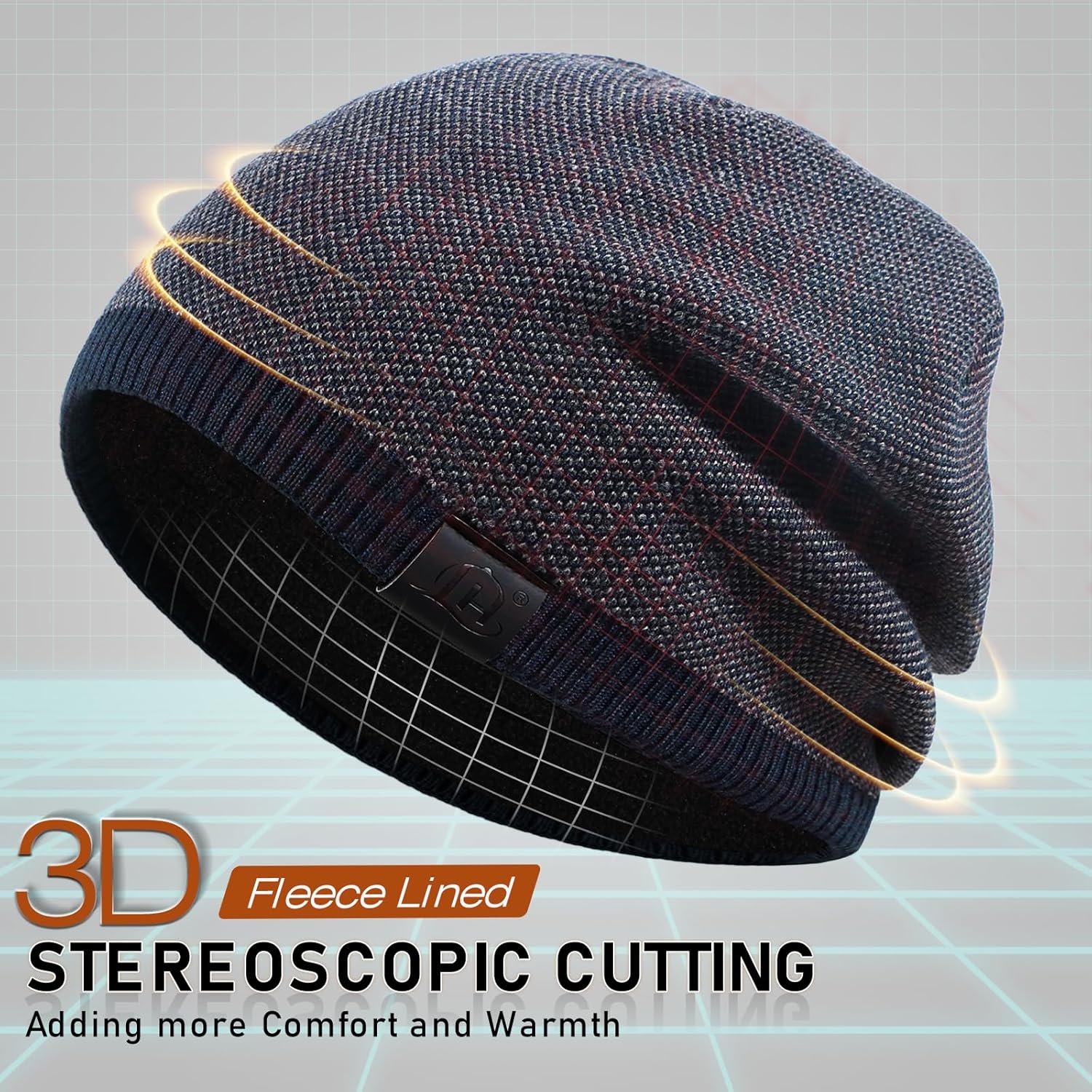 Lvaiz Mens Beanie Warm Winter Hat for Men Fleece Lined Beanie Thick Knit Hat Outdoor Skull Cap Unisex - Image 3