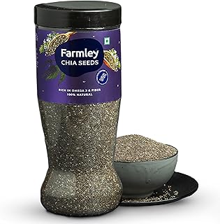 Farmley Chia Seeds | 2.20 lbs, 35.26 oz | Premium Raw Chia Seeds, Natural Whole Raw Black Superfood, Plant Based Protein, Chia Seed with High Source of Fiber Including Omega 3, Vegan (Pack of 1)