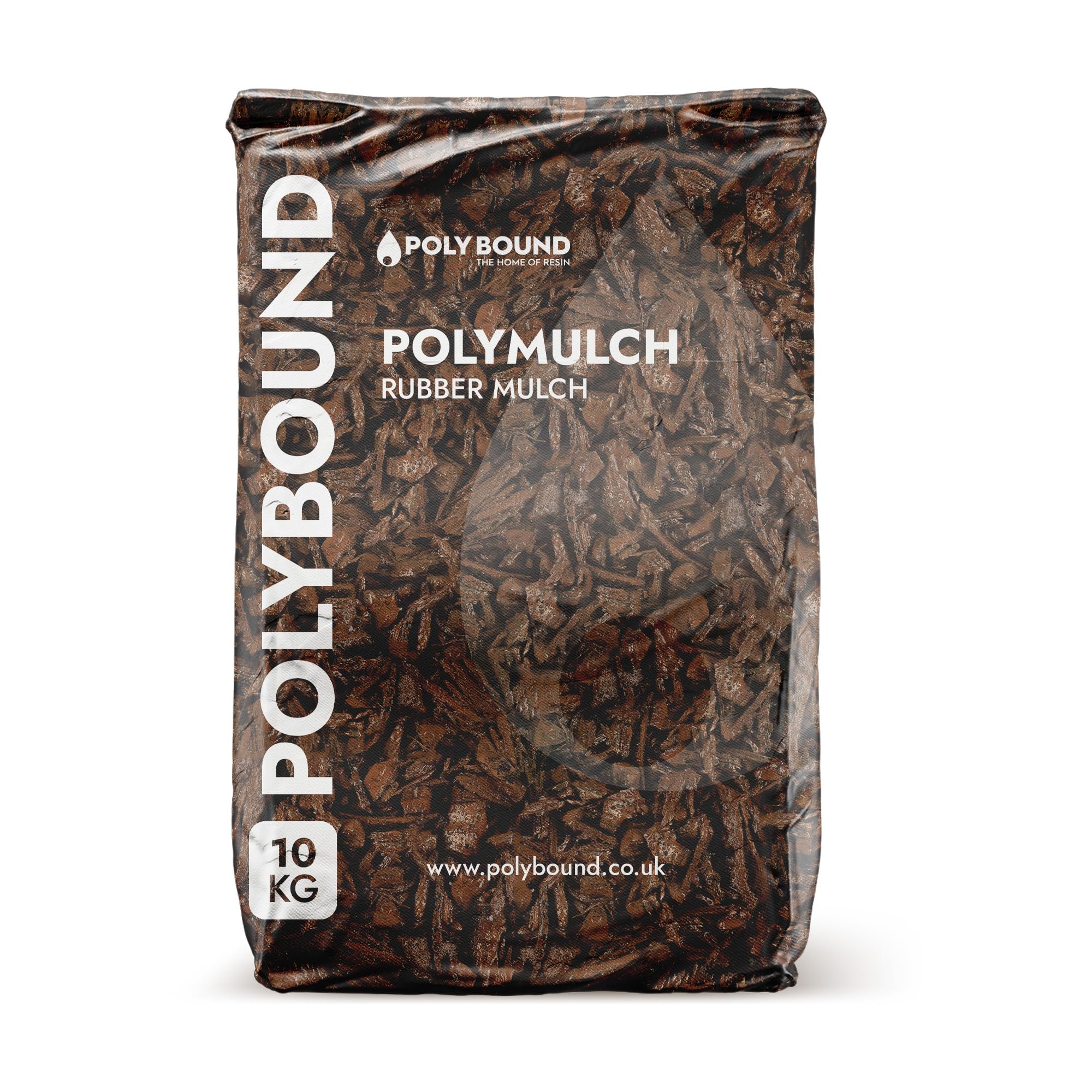 POLYBOUND 10KG Rubber Mulch Chippings (Brown) | Child & Pet Safe Playground, Garden Mulch | Safer Alternative to Wood, Slate, Bark Chippings for Garden | Weed Control, for Play Area, Landscaping