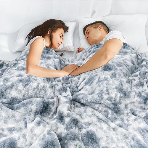 Miniatura 3 de GOQO TOMO Manta térmica con peso, con cuentas de vidrio de primera calidad de 60 x 80 pulgadas, manta de calefacción eléctrica 2 en 1 con 12 niveles