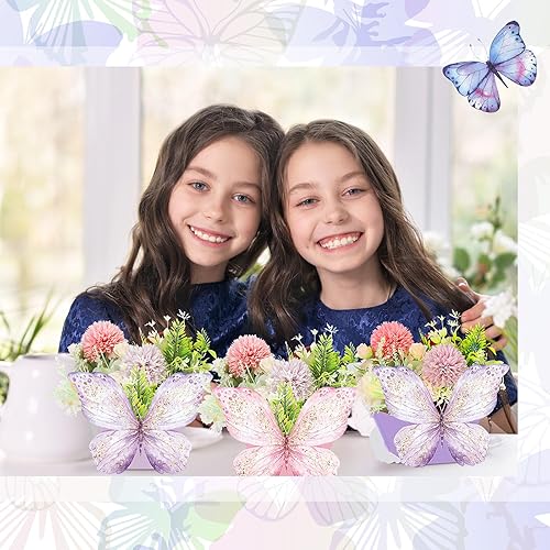 Miniatura 5 de Wettarn 12 centros de mesa de mariposa para baby shower para mesas, decoraciones de fiesta de mariposa, cajas de flores de mariposa para fiestas de