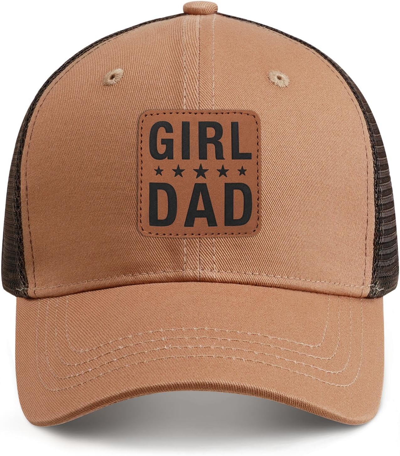 Girl Father Daddy Dad Leather Patch Hat Birthday for Dad Papa from Daughter Son Adjustable Trucker Hat