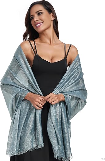 Sparkling Metallic Shawls and Wraps for Weddings Lightweight Wraps Scarf for Women Evening Formal Party