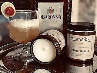 Amaretto Sour Candle, Strong Scented Candle, Container Candles, 4 and 8oz jars, Gift Candle, Hand poured by AllumeMoi Candles Québec, Canada (8oz)