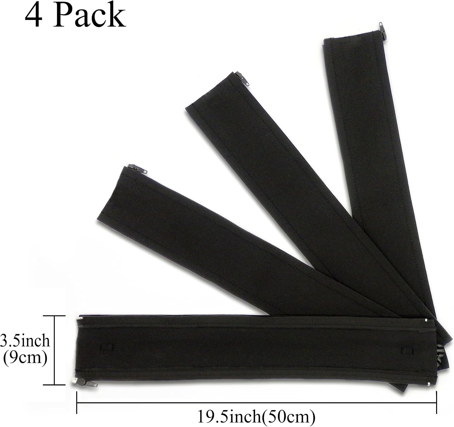 Cable Management Sleeve 4Pack by Ailun Premium Quality Neoprene 20 Inch Flexible Cable Sleeve Wrap Cover Organizer with Zipper for for PC TV Office and Home Black