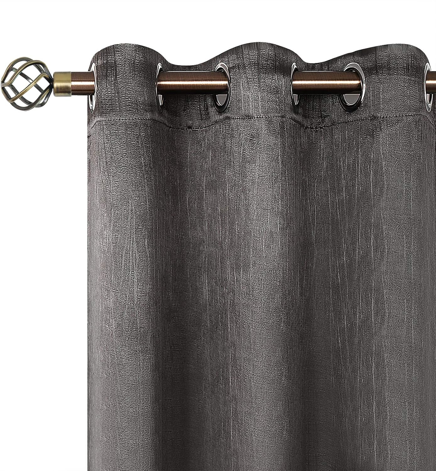 BGment Embossed Blackout Curtains for Bedroom - Grommet Thermal Insulated Room Darkening Curtains for Living Room, 52 x 63 Inch, Set of 2 Panels, Siver Grey