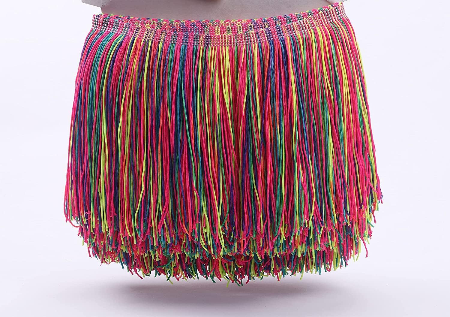 YYCRAFT 10 Yards 8 Inch Wide Tassel Curtian Fringe Trim by The Yard for DIY Sewing Crafts Clothing Curtains Decoration,Rainbow