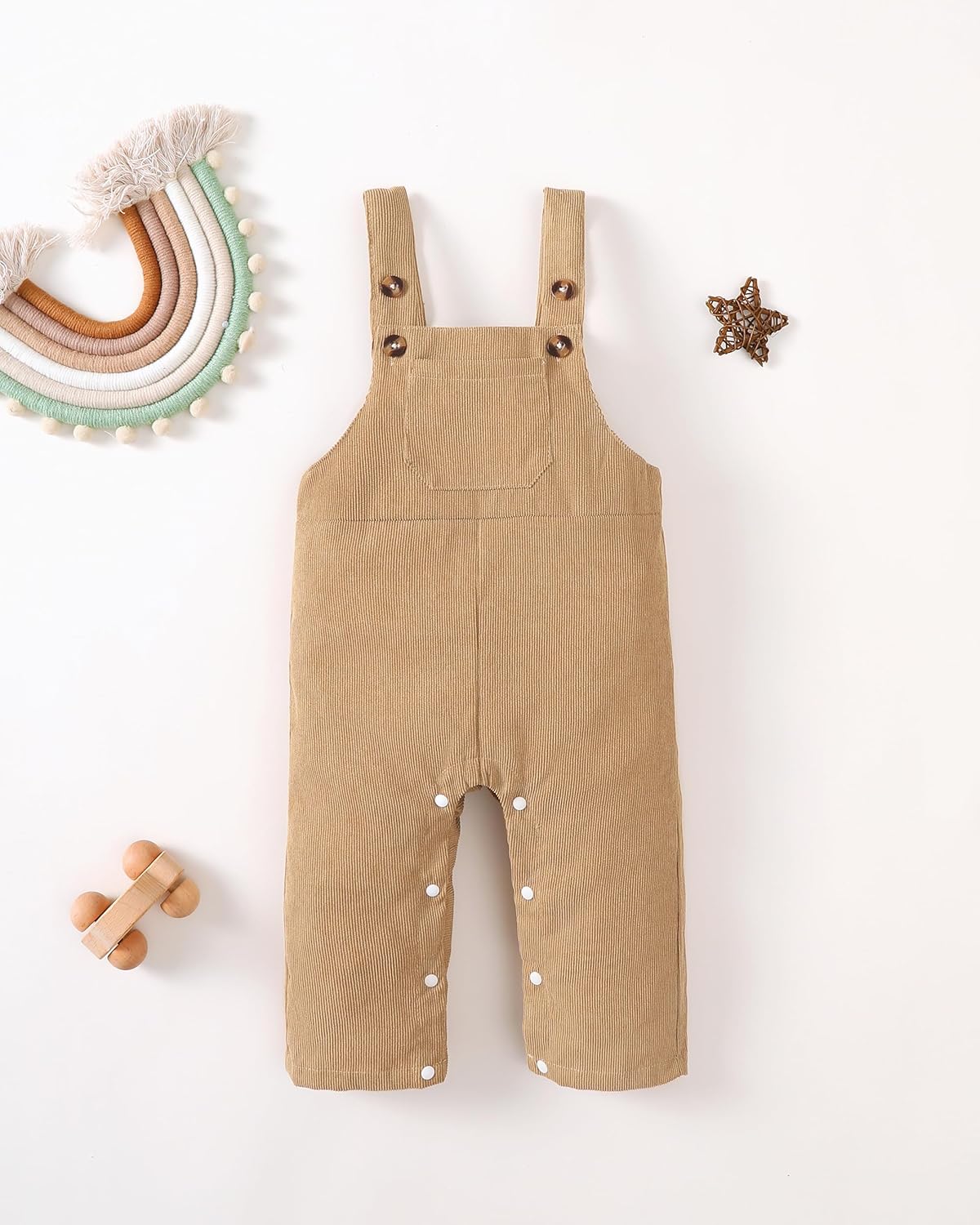 Renotemy Baby Boy Clothes Flannel Plaid Bodysuit+Corduroy Overalls+Beret Hat 3Pcs Fall Winter Outfits for 3-24 Months Boys - Image 6