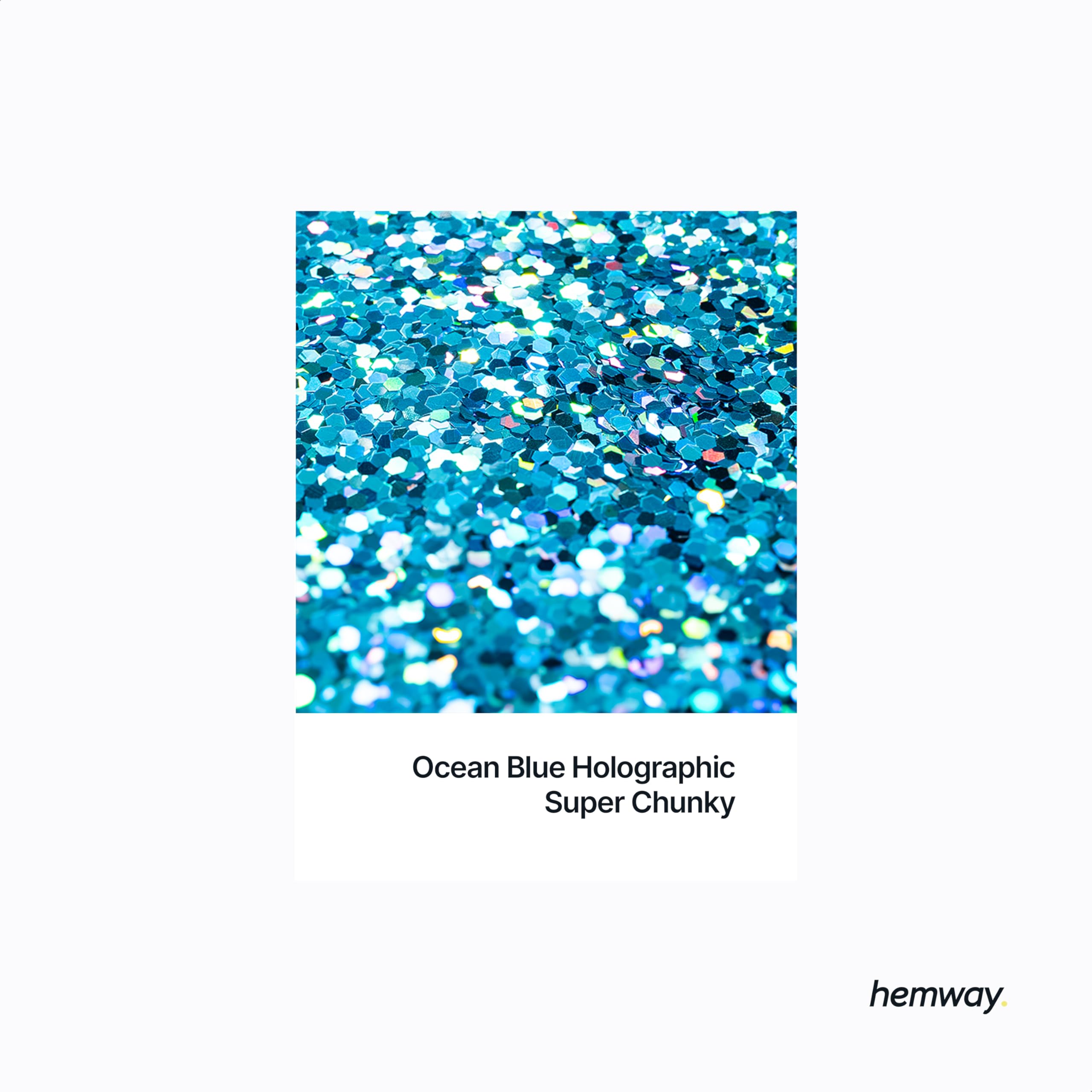 Hemway Resin Glitter Ocean Blue Holographic 100g Super Chunky - Image 2